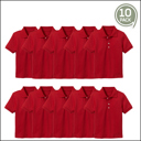 Red (5-Pack) 4 10-Pack School Uniform Tagless Polo Tshirt for Little Boys & Big Boys